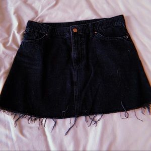 black denim jean skirt